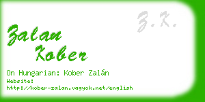 zalan kober business card