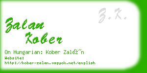 zalan kober business card